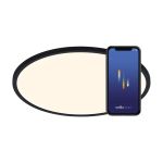 Nordlux Oja Smart 42 Plafonnier Métal Noir 20W 2300lm - 827-865 Variable Blanc | 424mm - Wifi et Bleutooth Dimmable