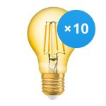 Lot 10x Osram Vintage 1906 LED E27 Poire Filament Dorée 4W 410lm - 824 Blanc Très Chaud | Équivalent 40W