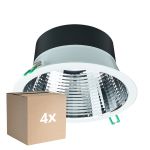 Lot 4x Philips Downlight LED Coreline DN142B Aluminium Blanc 19.2W 2300lm 60D - 840 Blanc Froid | Diamètre 200mm - IP20 - UGR<19.2