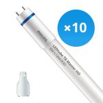 Lot 10x Philips Tube LED T8 MASTER (EM/Direct 230V) High Output 8W 1000lm - 830 Blanc Chaud | 60cm - Équivalent 18W
