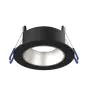 Noxion Spot LED Ares Profond ring Noir - avec Inner Cercle  Argent | Diamètre 68mm - incl. GU10 Fitting