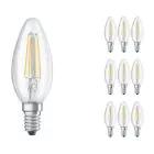 Lot 10x Ledvance CLASSIC LED E14 Bougie Filament Claire 4W 470lm - 827 Blanc Très Chaud | Équivalent 40W