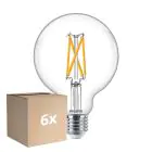 Lot 6x Philips MASTER Value LED Globe E27 93mm Filament Claire 5.9W 806lm - 922-927 Blanc Très Chaud | Meilleur Rendu Des Couleurs - Dimmable - Équivalent 60W