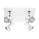 Eglo Plafonnier Tamara 1 Acier Blanc Chrome 4x2.8W 4x250lm - 830 Blanc Chaud | IP44 - Incl. 4x GU10