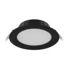 Noxion Downlight LED Hera Plat Encastré Noir 21W 2400lm 100D - 827-830-840 CCT | 213mm - Diamètre 195mm