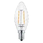 Philips Corepro LED Bougie E14 Torsadée Bougie Filament Claire 2W 250lm - 827 Blanc Très Chaud | Équivalent 25W