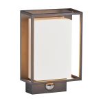 Nordlux Nestor Wandlamp Aluminium Zwart 8W 550lm - 827 Zeer Warm Wit | IP44 - Bewegings- en Lichtsensor
