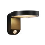 Nordlux Solar Wandlamp Rica Rond Zwart 4.5W 450lm - 830 Warm Wit | Bewegings- en Lichtsensor
