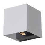 D'Lite Wandlamp Nova Aluminium Zilver Up & Down 4.9W 480lm - 830 Warm Wit | IP54 - Verstelbare Gradenbundel