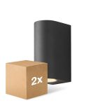 Duopak D'Lite Wandlamp Vossem Aluminium Zwart| IP54 - Geschikt voor 2x GU10