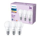 Voordeelpak 3x Philips Lamp LED E27 Peer Mat 8W 806lm - 827 Zeer Warm Wit
