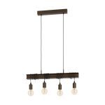 Eglo Hanglamp Townshend 4 Staal Bruin | IP20 - Geschikt voor 4x E27 