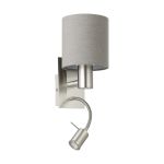 Eglo Wandlamp Pasteri Staal Satijn Nikkel 40 | IP20 - Incl. Spot en Excl. 1x E27