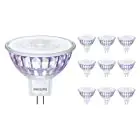 Voordeelpak 10x Philips Master Value LED Spot GU5.3 MR16 7.5W 621lm 60D - 927 Zeer Warm Wit | Beste Kleurweergave - Dimbaar - Vervangt 50W
